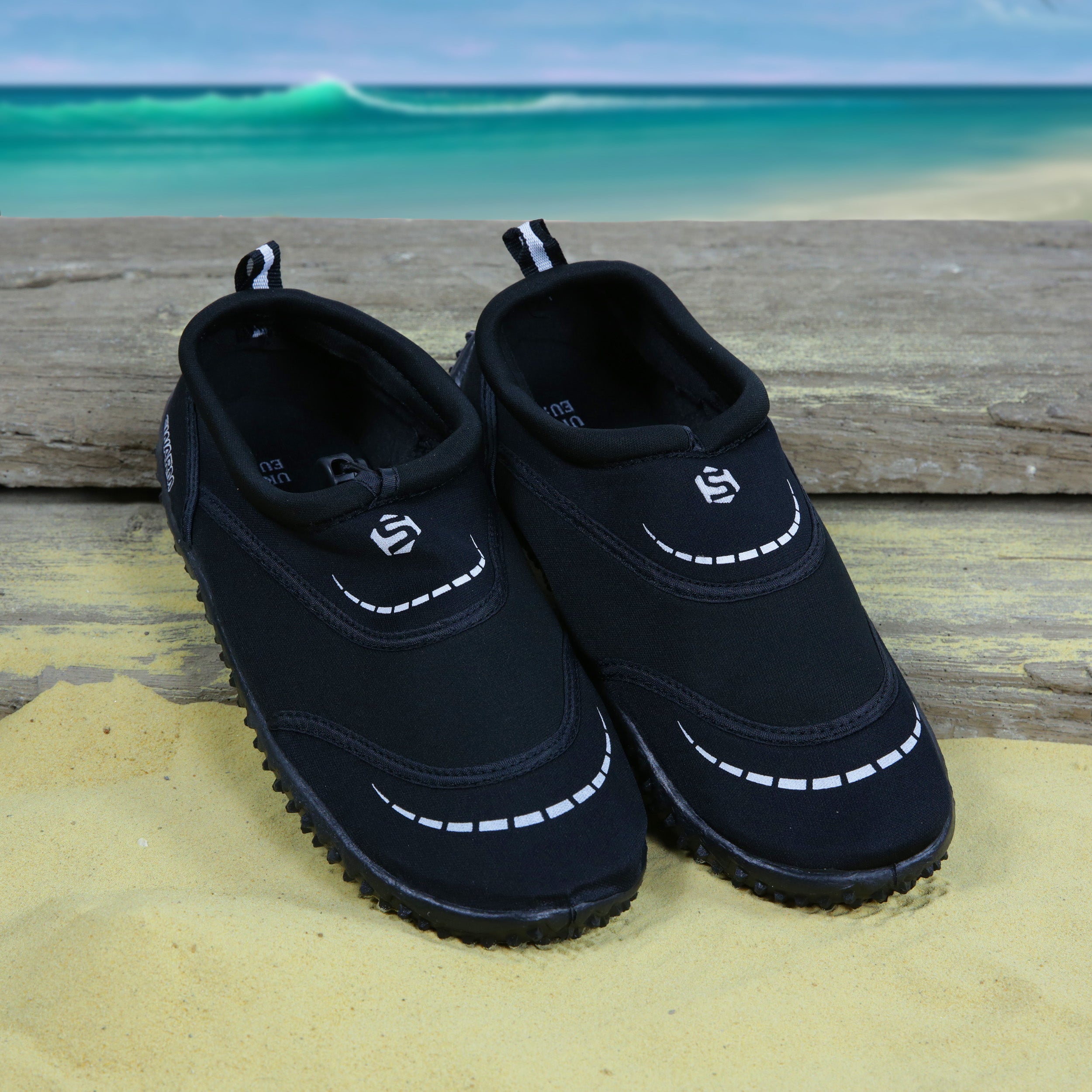 Typhoon Swarm Aqua Beach Shoes Black/White Trim - Adults - UK 11 / EUR 45