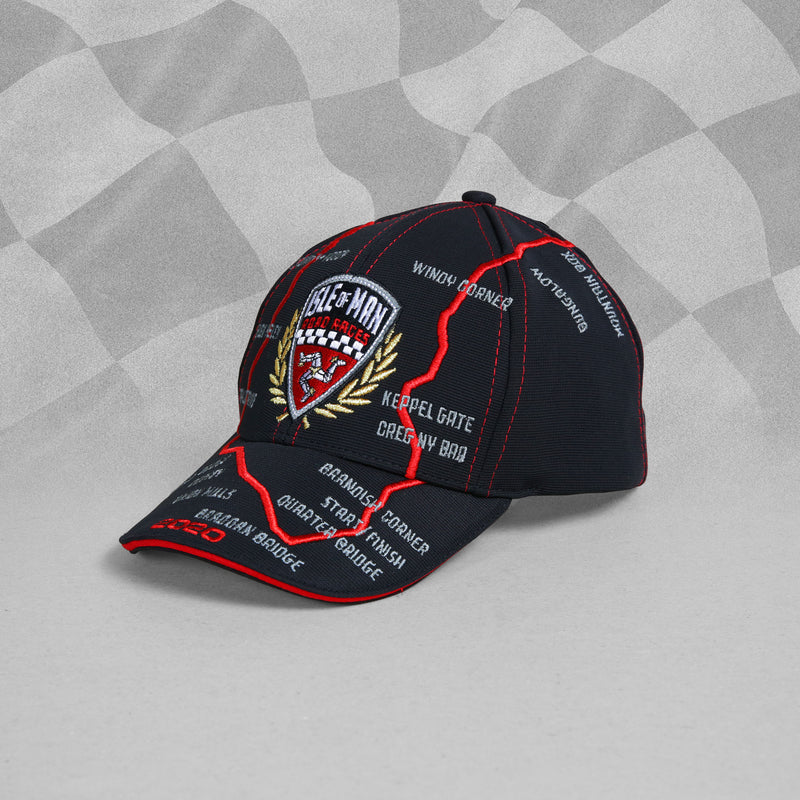 Isle of Man Road Races Black Map Kids Baseball Cap