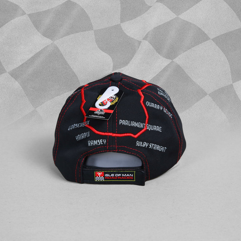Isle of Man Road Races Black Map Kids Baseball Cap