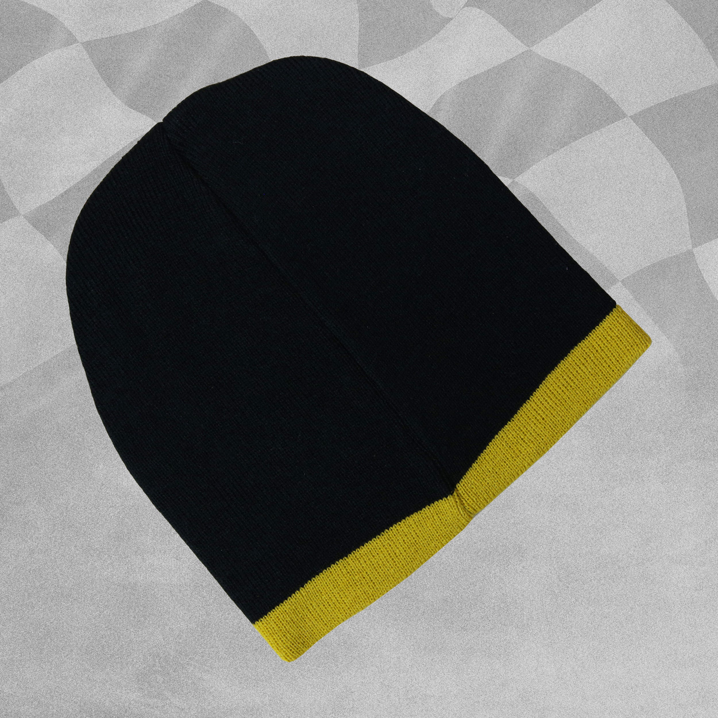 Isle of Man Road Races Black/Gold Knitted Beanie Hat