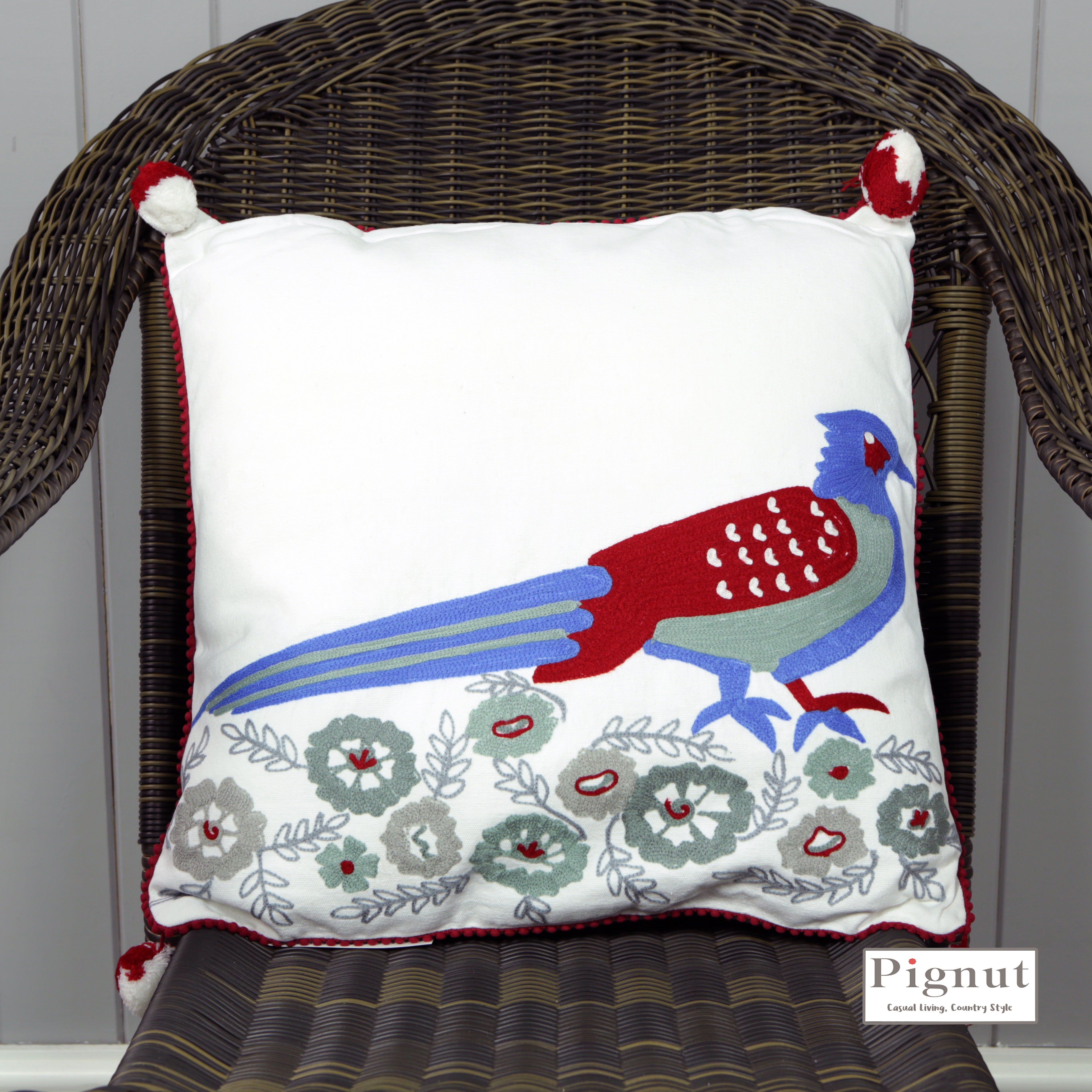 Pheasant Cotton Cushion - 45 x 45cm