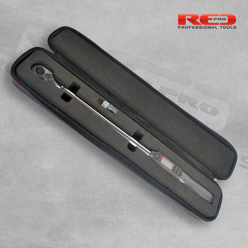 Red Pro Tools 1/2" Drive Extra Long Digital Torque Wrench (600mm)