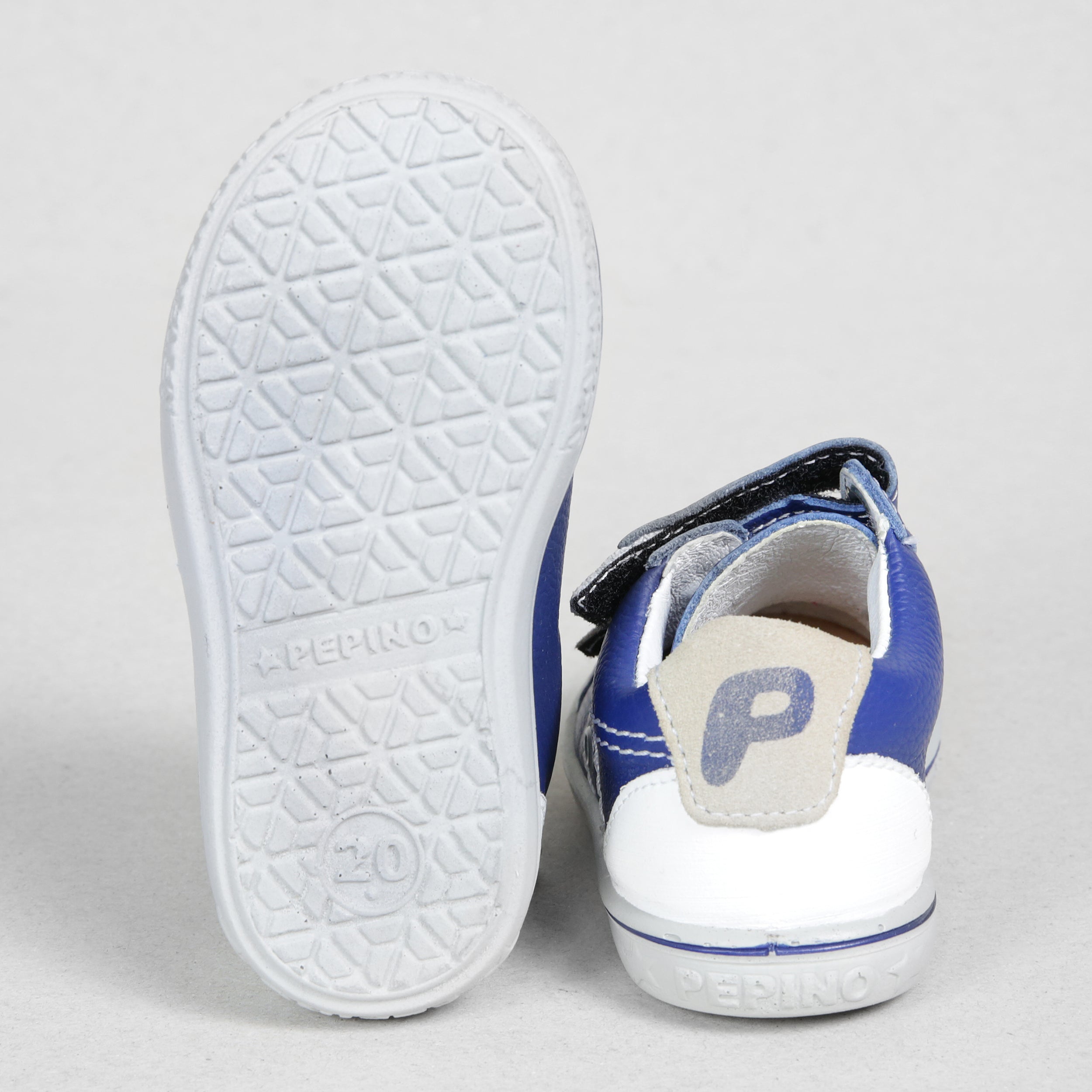 Ricosta Nippy Kids Boys Light Blue & White Leather Trainers UK 4 / EUR 20