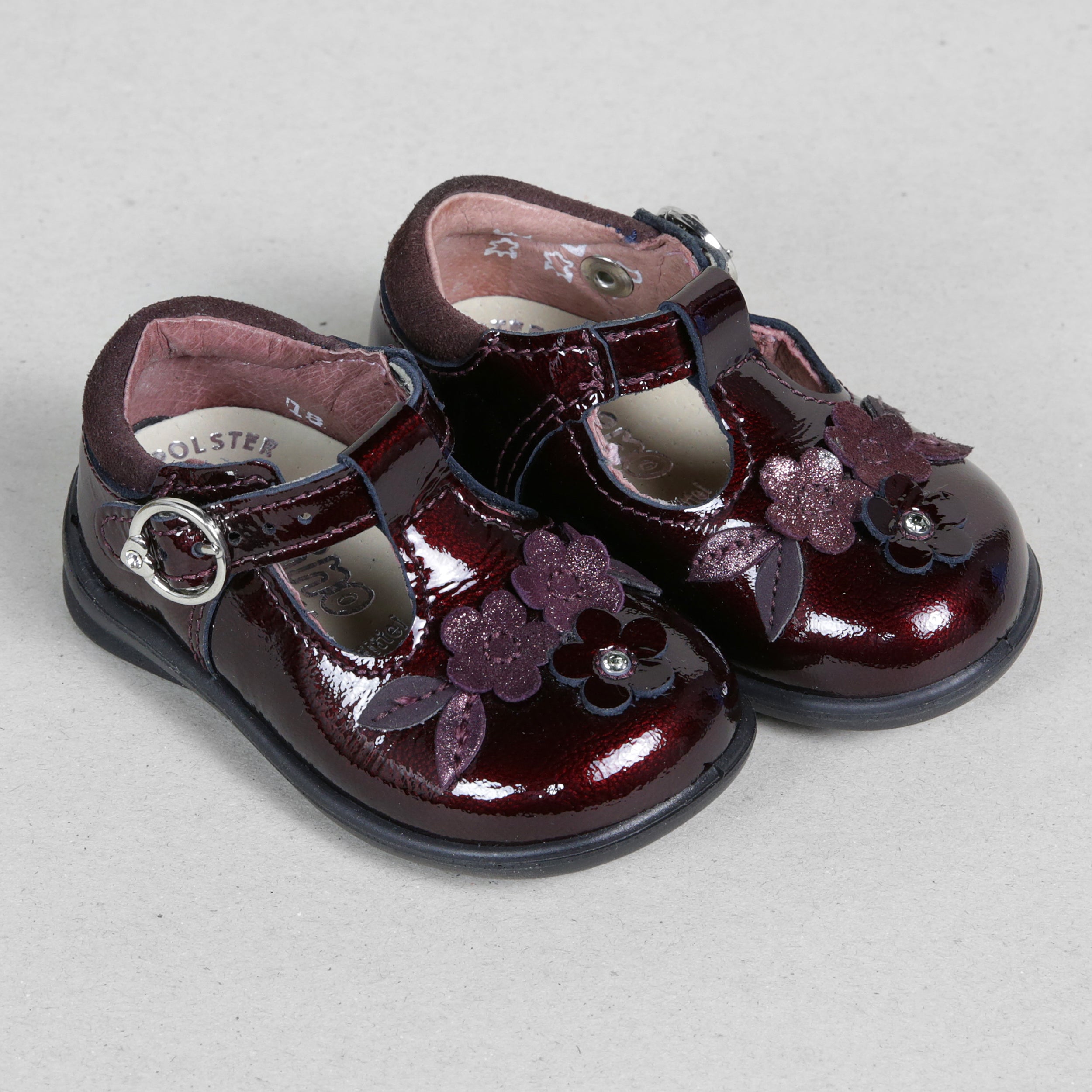 Ricosta Winsy Kids Burgundy Leather T-Bar Shoes