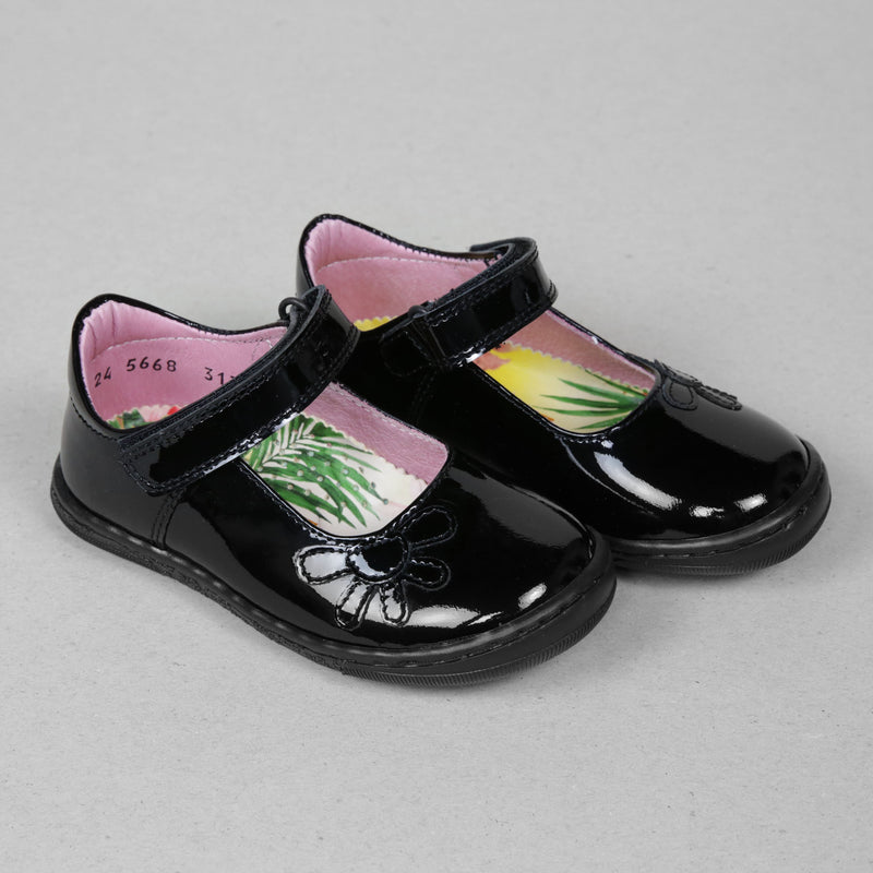Petasil Donna Kids Girls Black Patent Leather Mary Jane Shoes