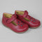 Petasil Fern Kids Girls Dark Pink Leather T-Bar Shoes
