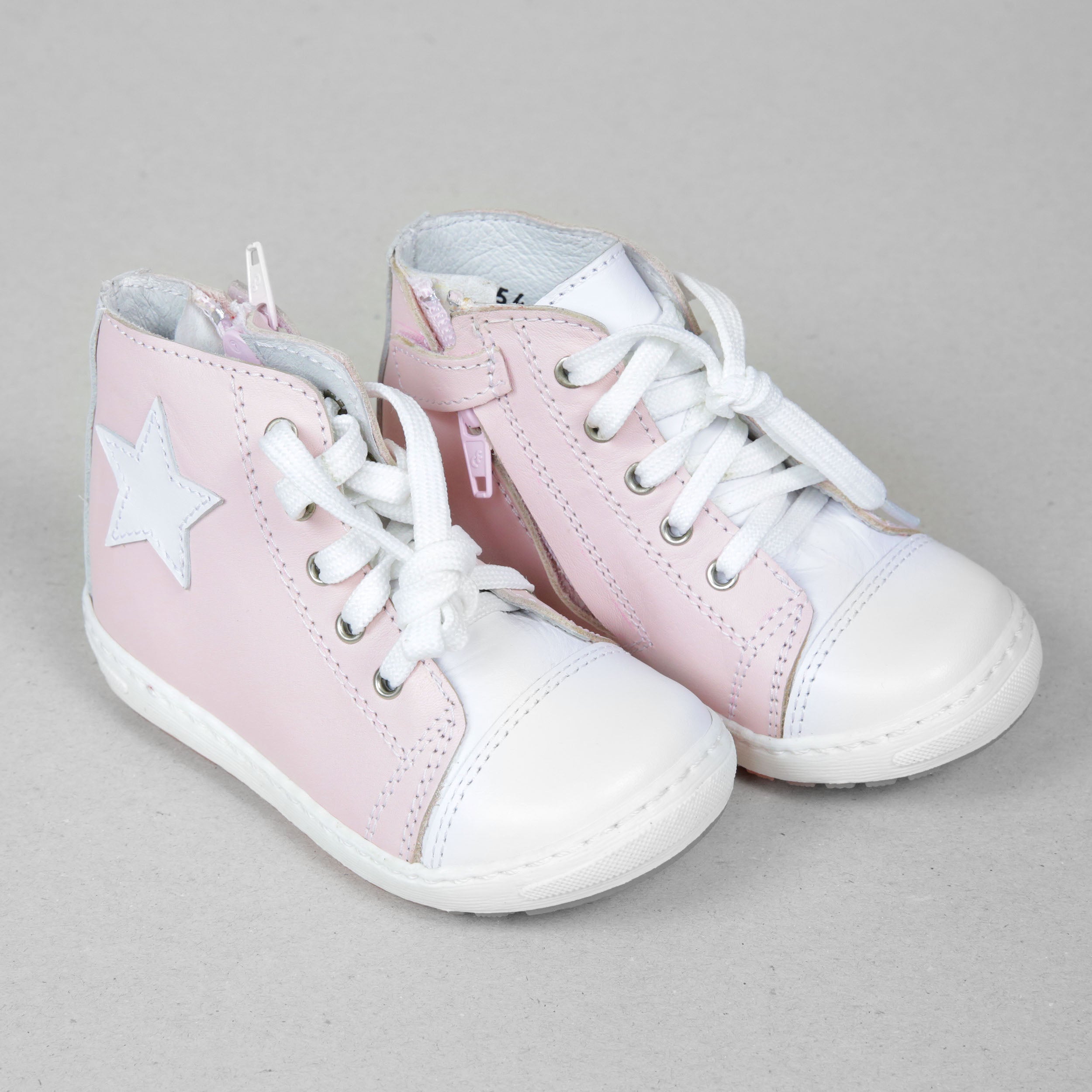 Petasil Possum 2 Kids Girl Pink/White Leather Trainer Boots