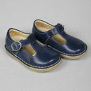 Petasil Crosspatch Kids Girls Navy Blue Leather Buckle Shoes UK 4 / EUR 20