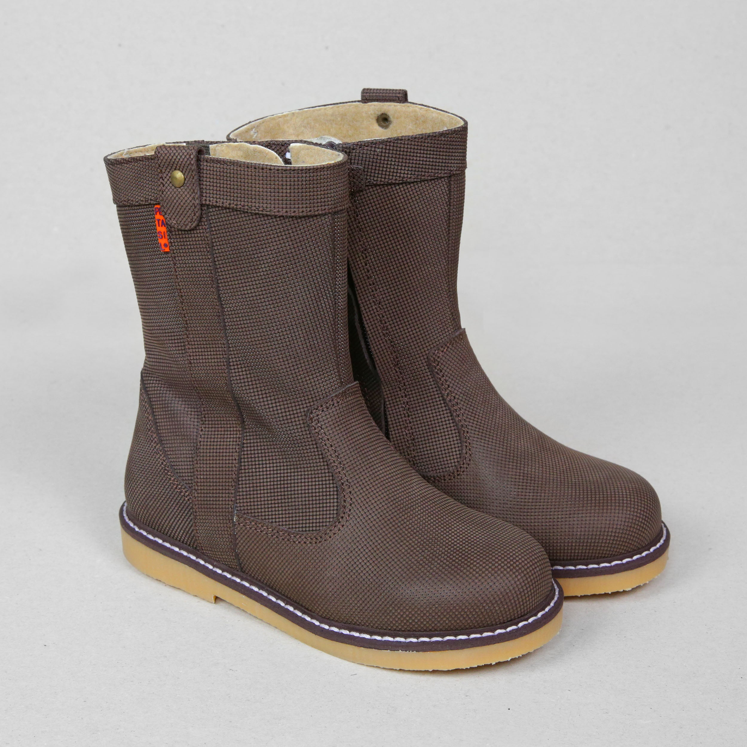 Petasil Sioux Kids Girls Brown High Leather Boots