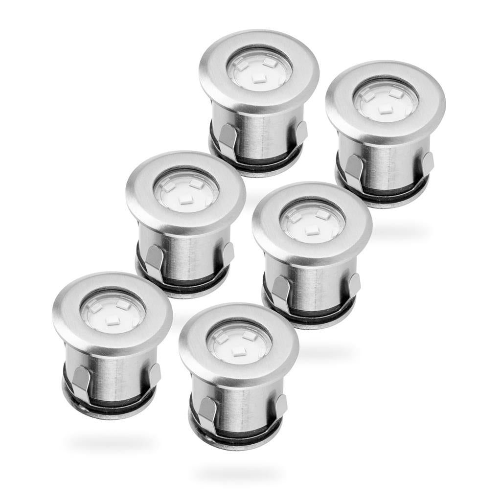 Smartwares Mini LED Ground Lights IP67 - Set of 6 - Stainless Steel