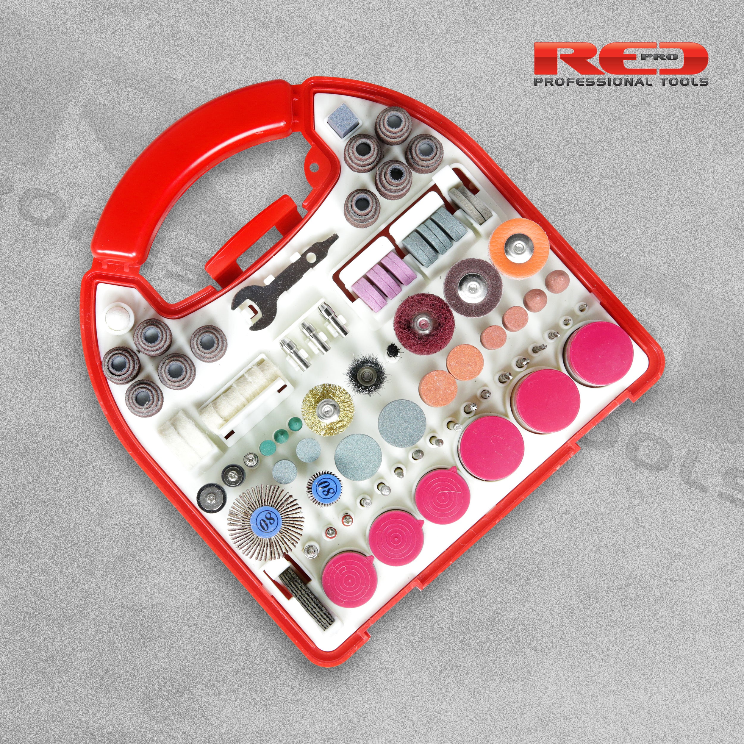 Red Pro Tools 300pc Rotary Tool Accessories Set