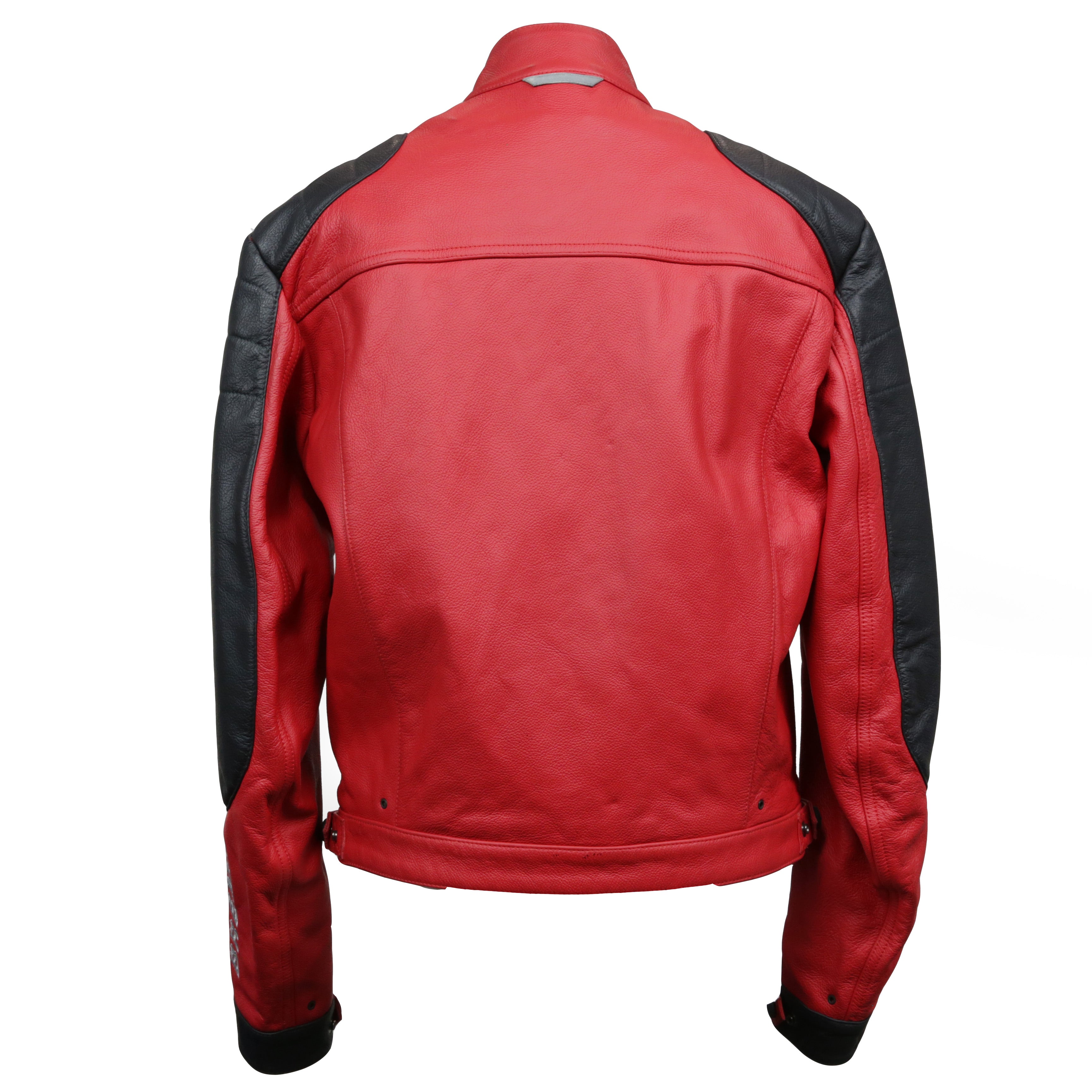 Brema Men's Leather Motorcycle Jacket - Red