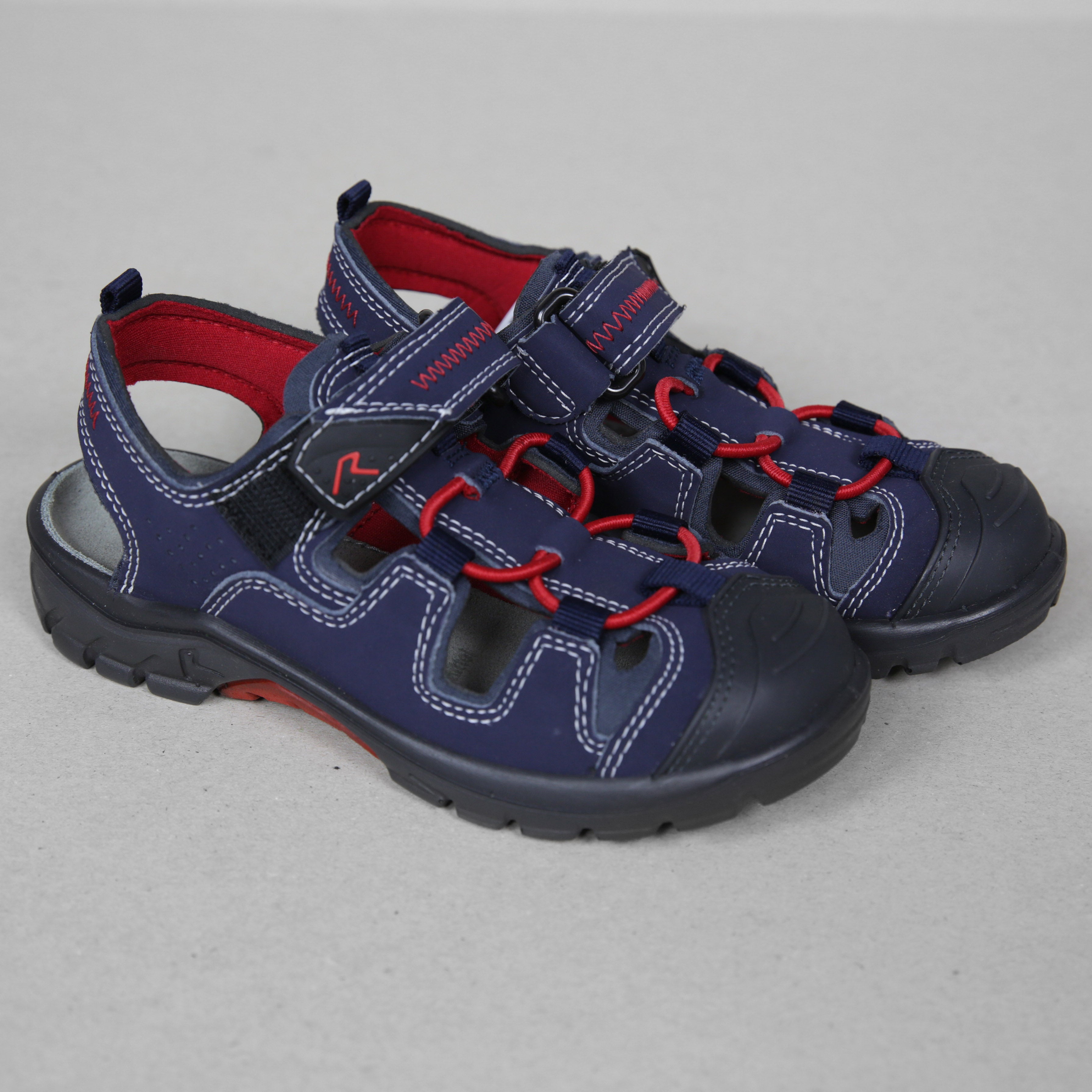 Ricosta Reyk Boys Blue & Red Leather Closed Toe Sandals UK 1 / EUR 33