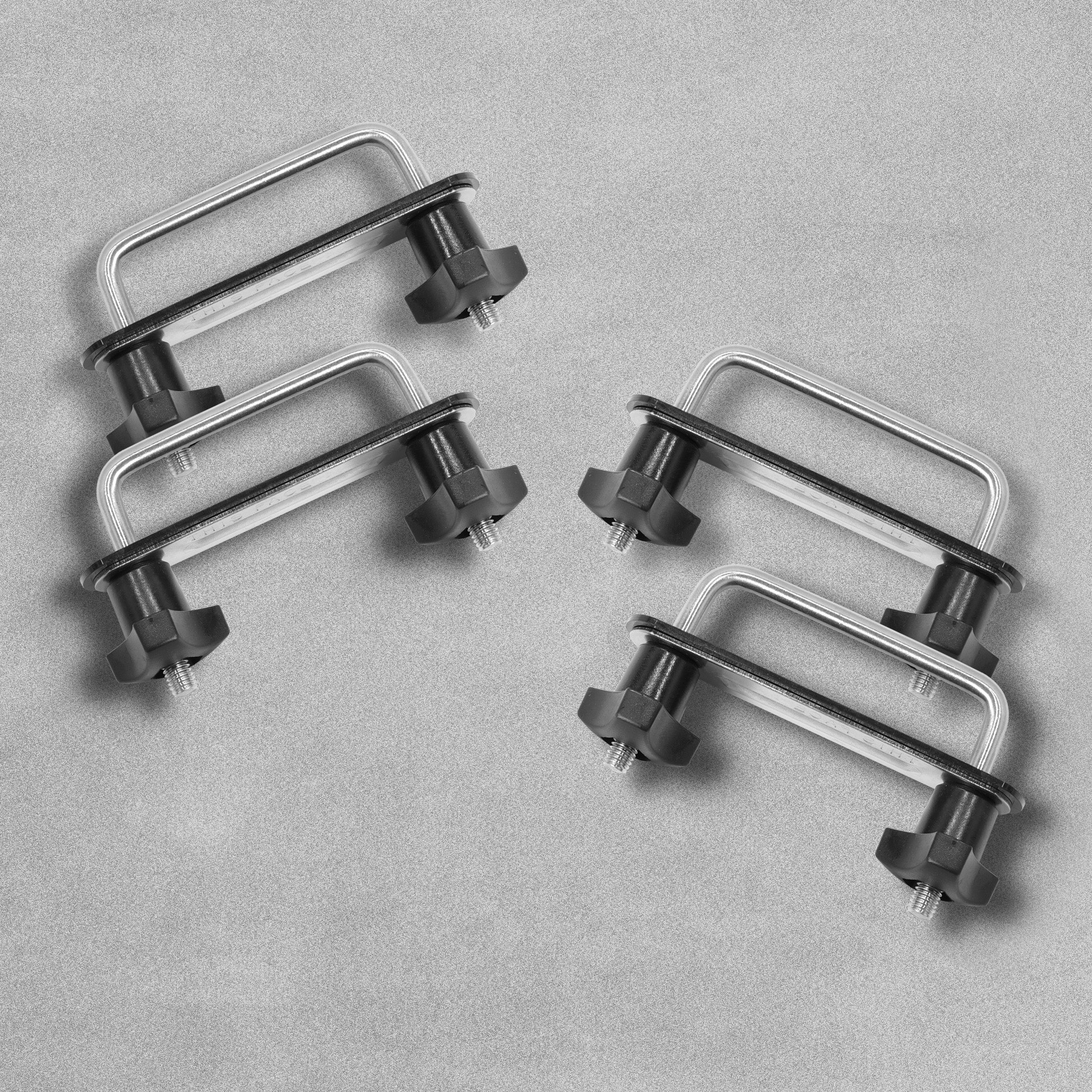 4x Universal Roof Box U-Bolt Clamps Cargo Carrier Roof Rack Bracket Van  Mounting