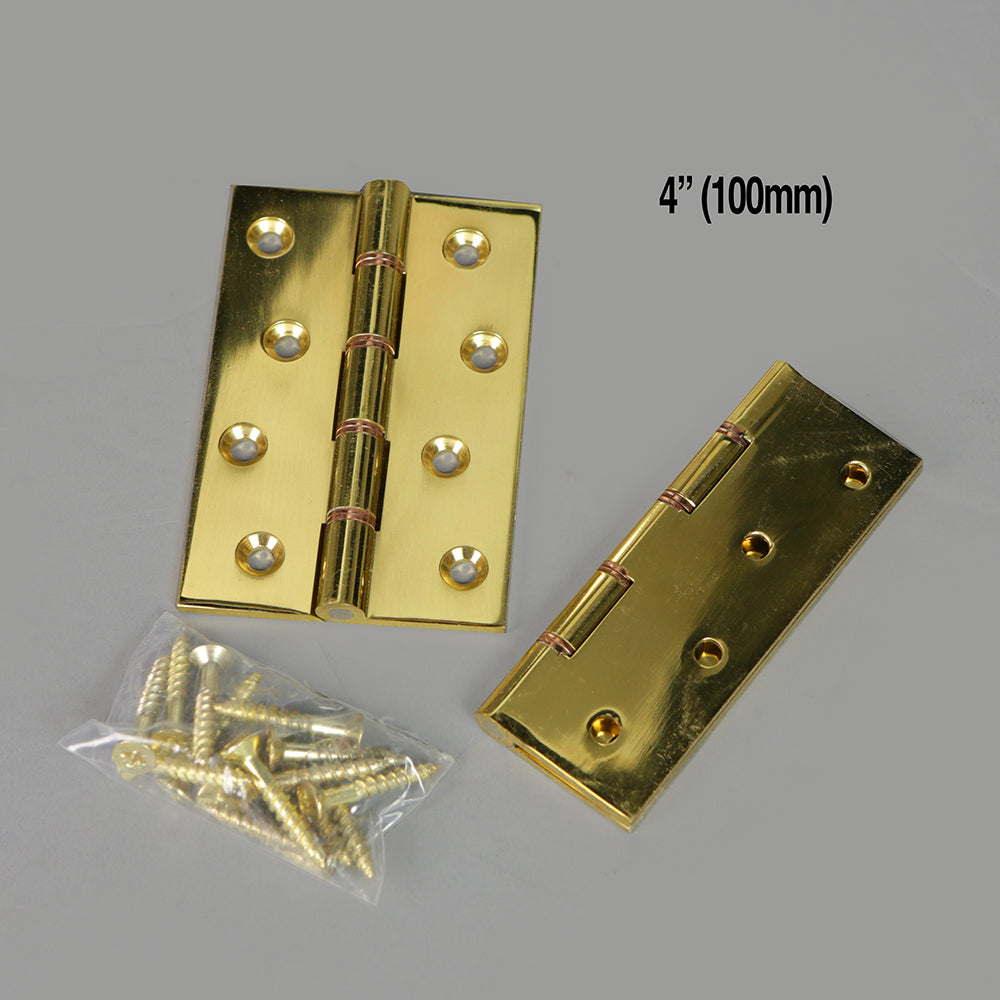 10x DPBW Brass Butt Hinge 100mm (4") - With Screws