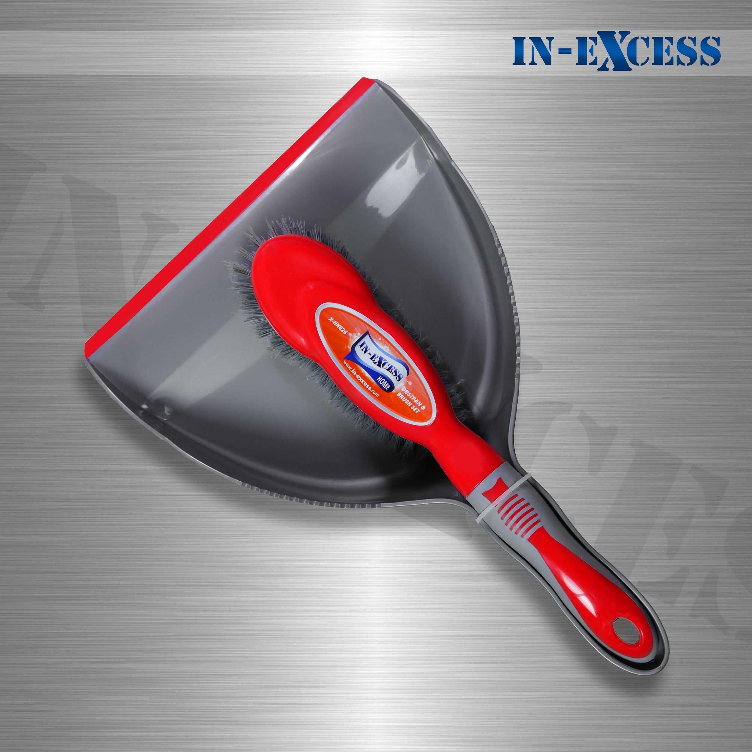 In-Excess Home Dustpan & Brush Set - Red