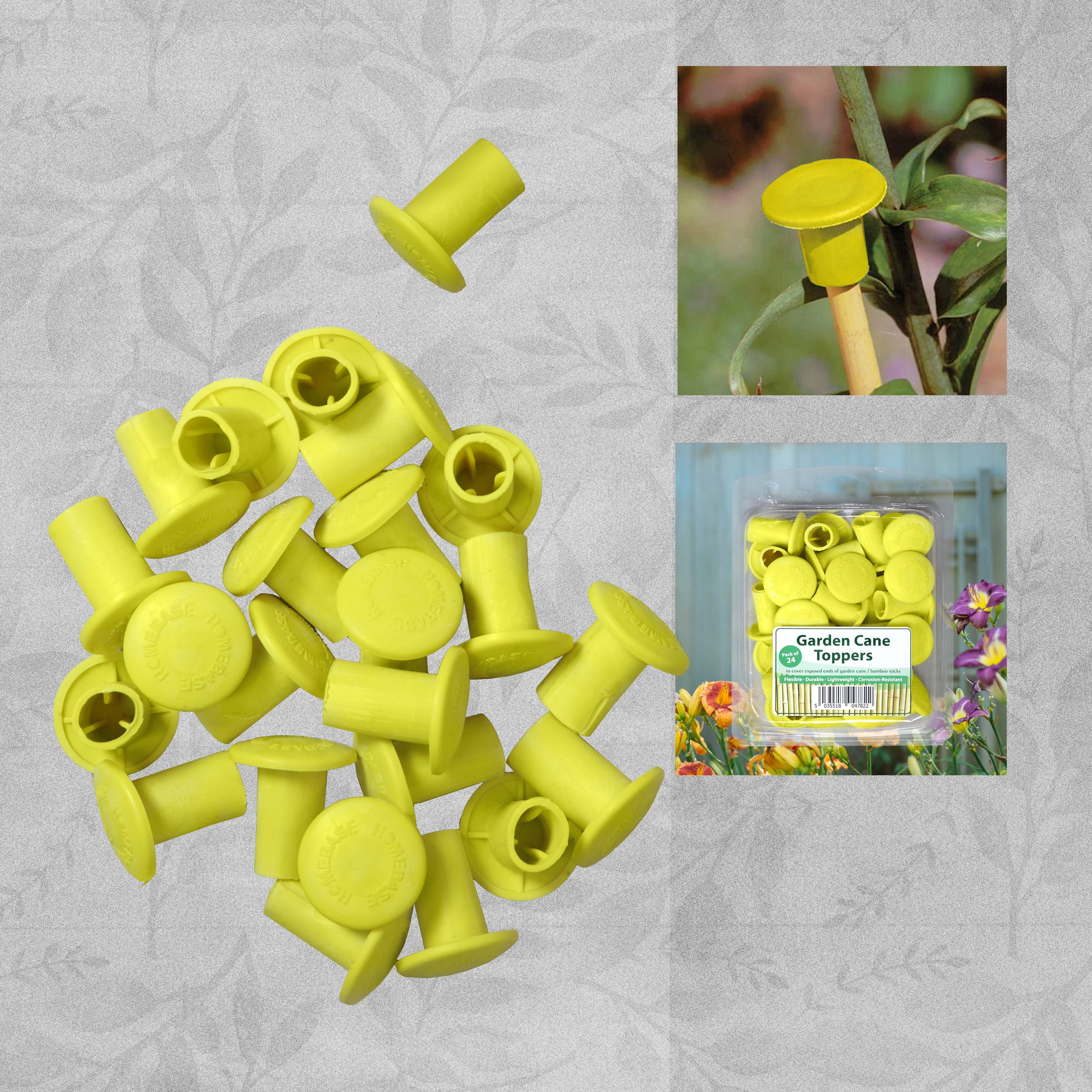 Garden Bamboo Cane Toppers - Pack of 24