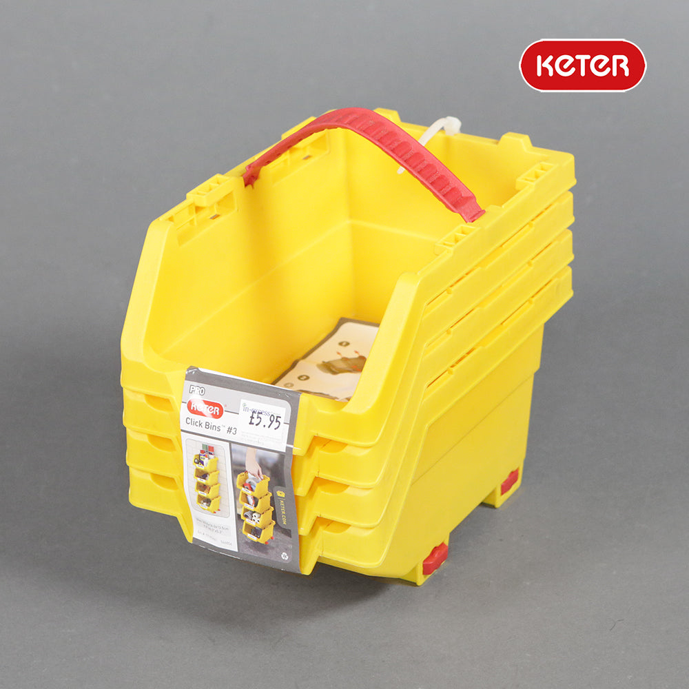 Keter Click it Bin 4 Piece Set -  23cm x 16cm x 13.5cm