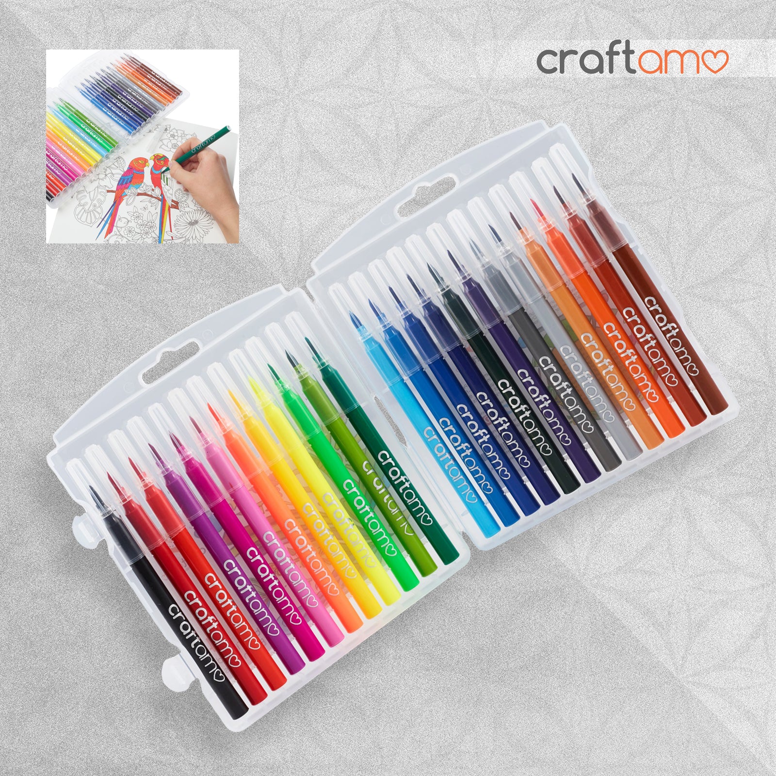 Craftamo Watercolour Brush Pens - Pack of 24