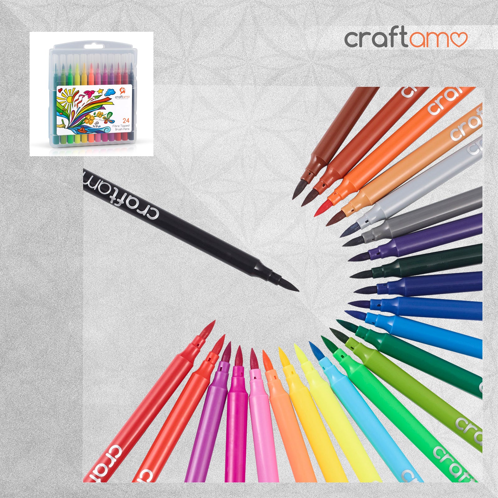 Craftamo Watercolour Brush Pens - Pack of 24
