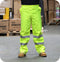 Class 1 High Visibility Waterproof Elasticated Waist Reflective Over Trousers - Yellow