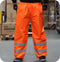 JSP Class 1 High Visibility Waterproof Elasticated Waist Reflective Over Trousers - Orange