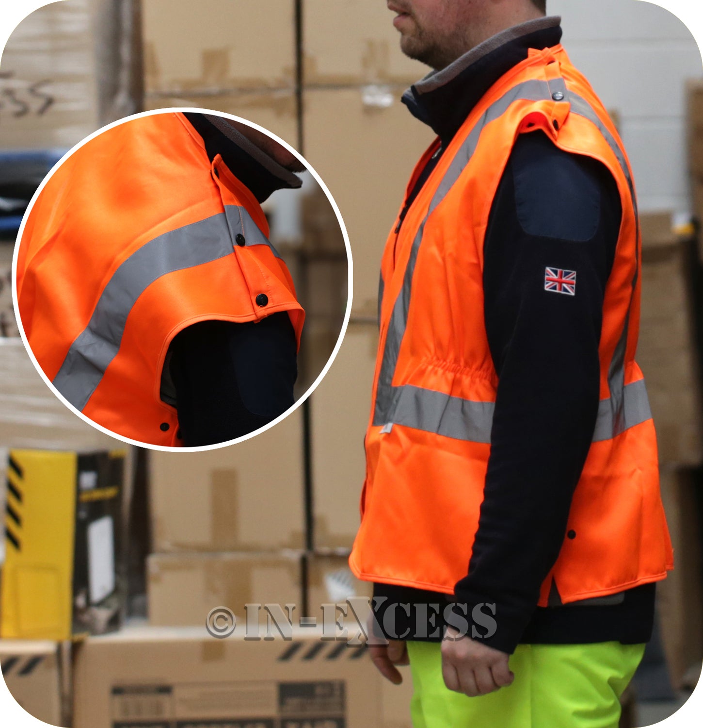 JSP Class 2 High Visibility Reflective Zipped Vest Waist Coat - Orange