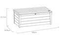 Keter Brushwood Garden Deck Storage Box 455 Litres - Grey
