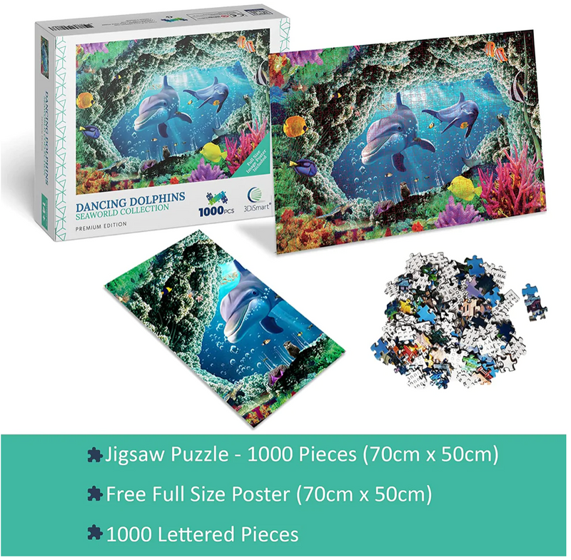 1000 Piece Jigsaw Puzzle Dancing Dolphins