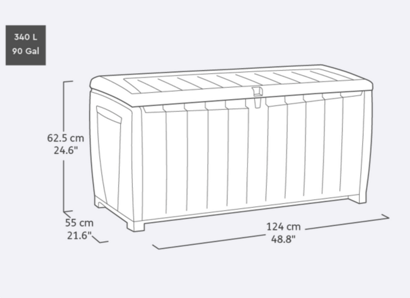 Keter Novel Deluxe 340L Storage Box - Anthracite