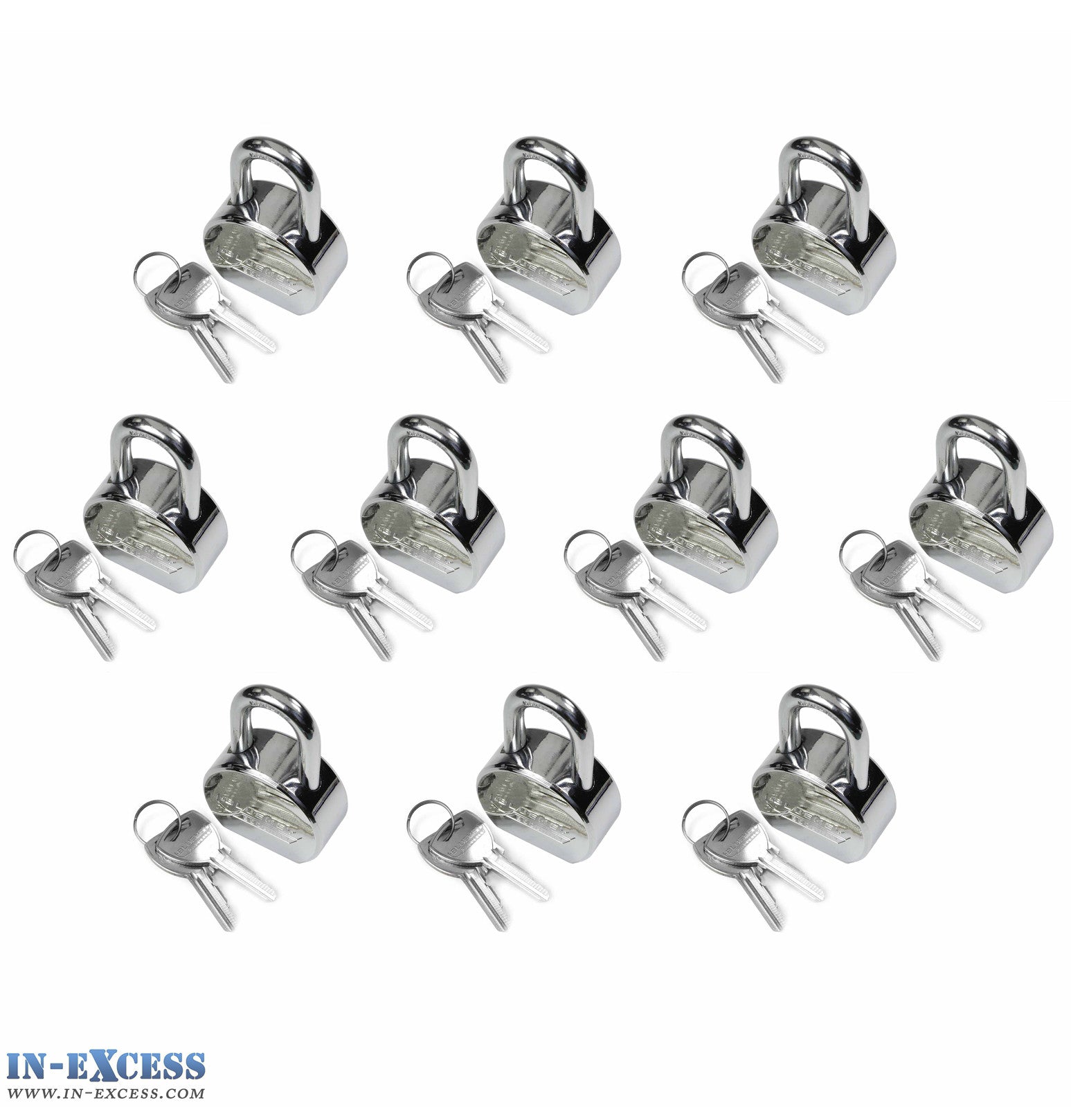 10x Bluekey Maximum Security Solid Steel Body Round Keyed Alike 55mm Padlocks MS-RS55-KA