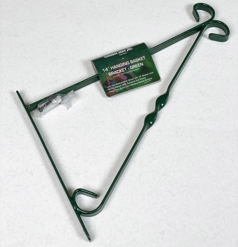 Green Jem Garden Wall Hanging Basket Bracket - Green - 36 cm (14")