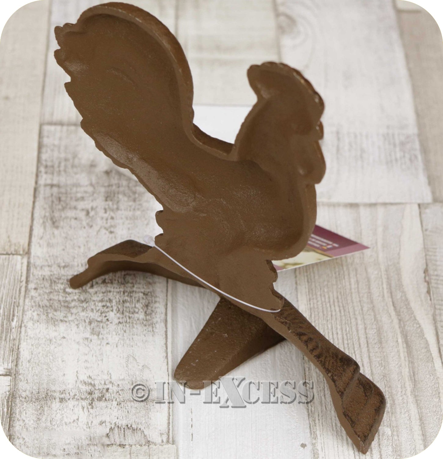 Novelty Farmhouse Cast Iron Rust Effect Door Wedge - Rooster