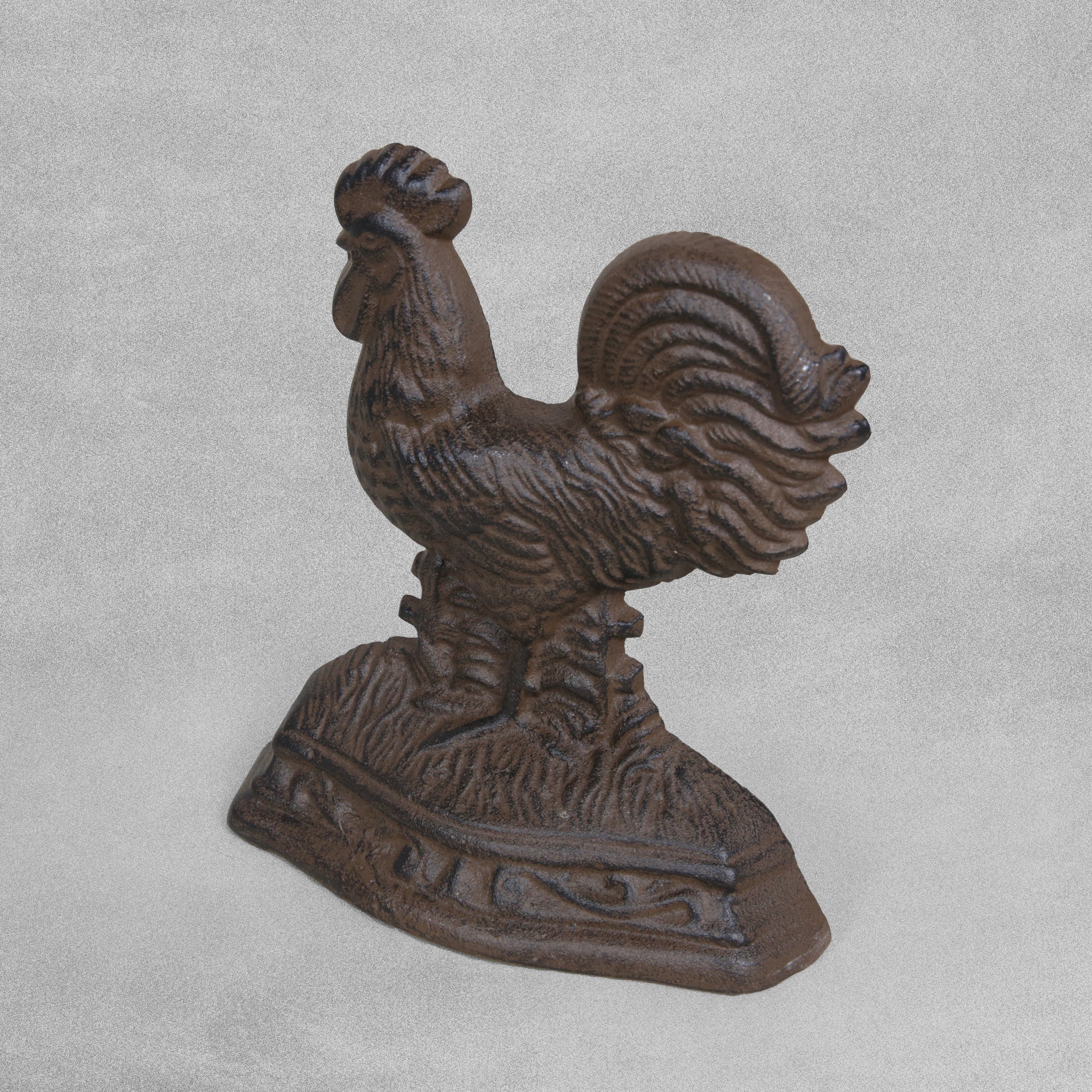 Novelty Farmhouse Cast Iron Rust Effect Door Wedge - Rooster