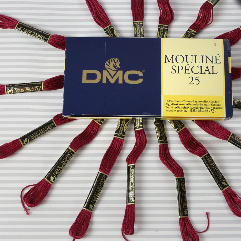 DMC Mouliné Special 25 Cotton Thread - Pack of 16 Skeins (150 Bright Red)