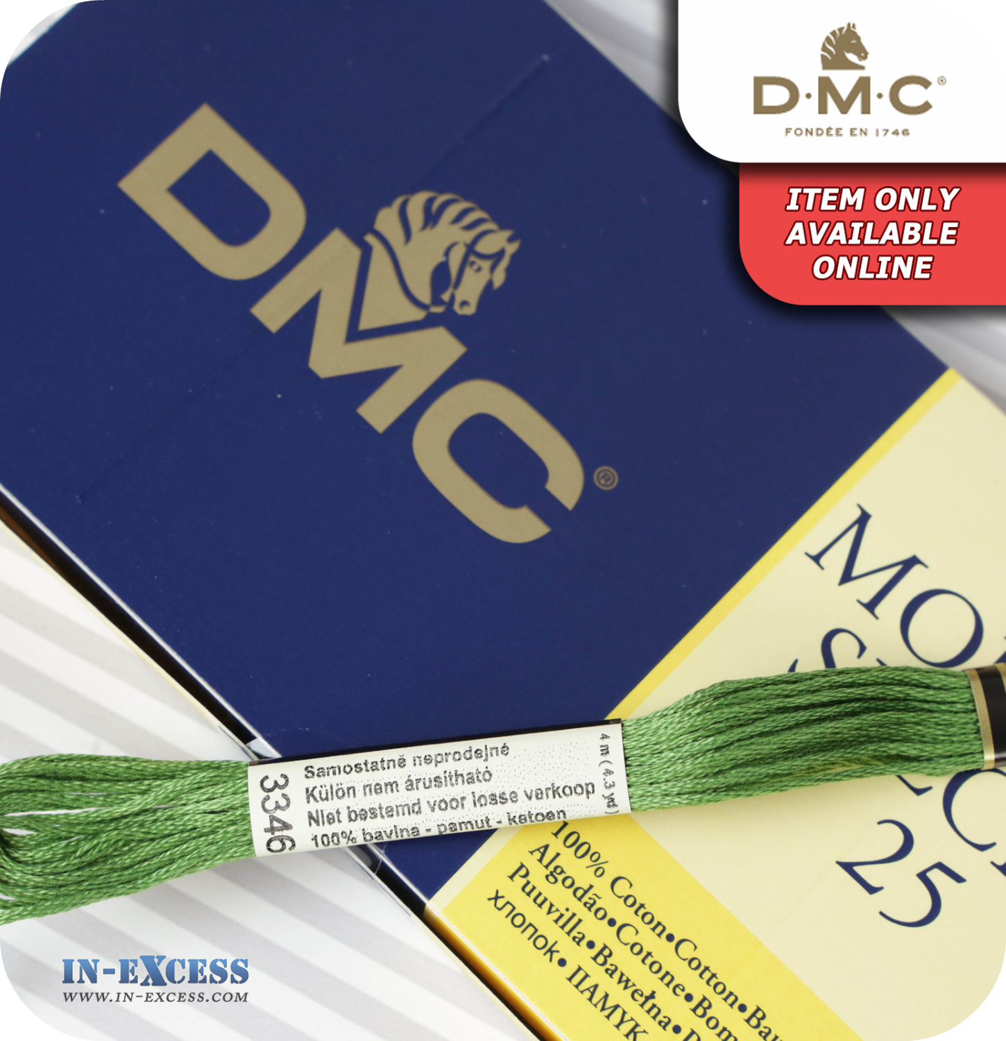 DMC Mouliné Special 25 Cotton Thread - Pack of 16 Skeins (3346 Hunter Green)