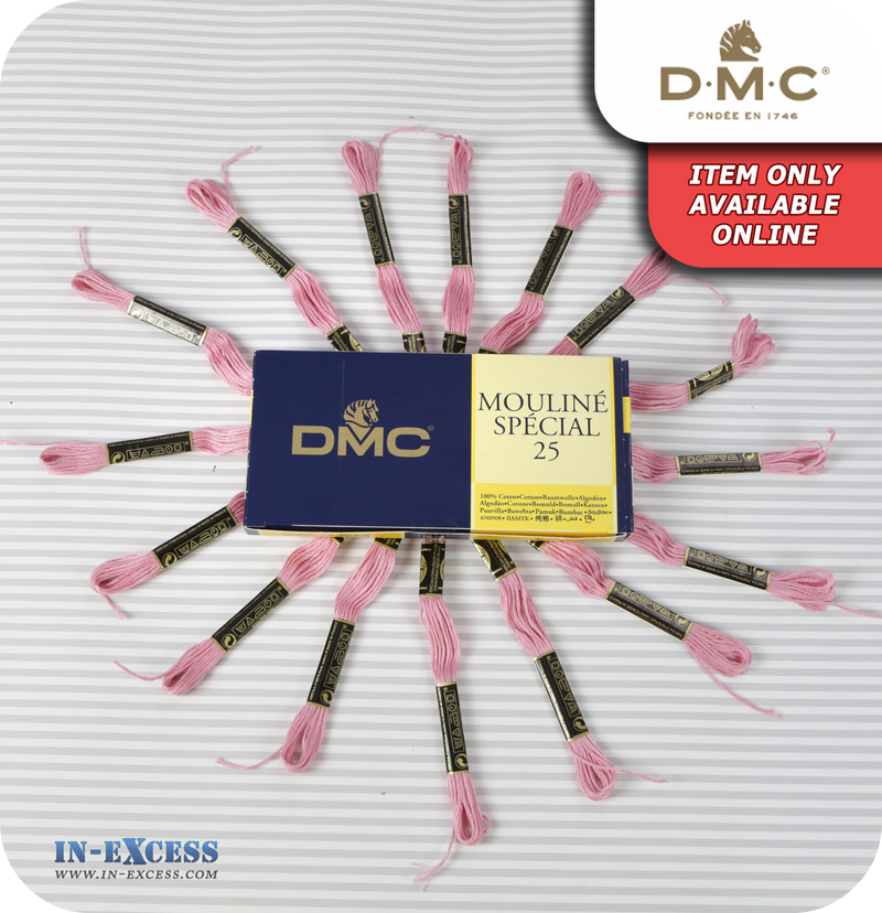 DMC Mouliné Special 25 Cotton Thread - Pack of 16 Skeins (3354 Dusty Rose)