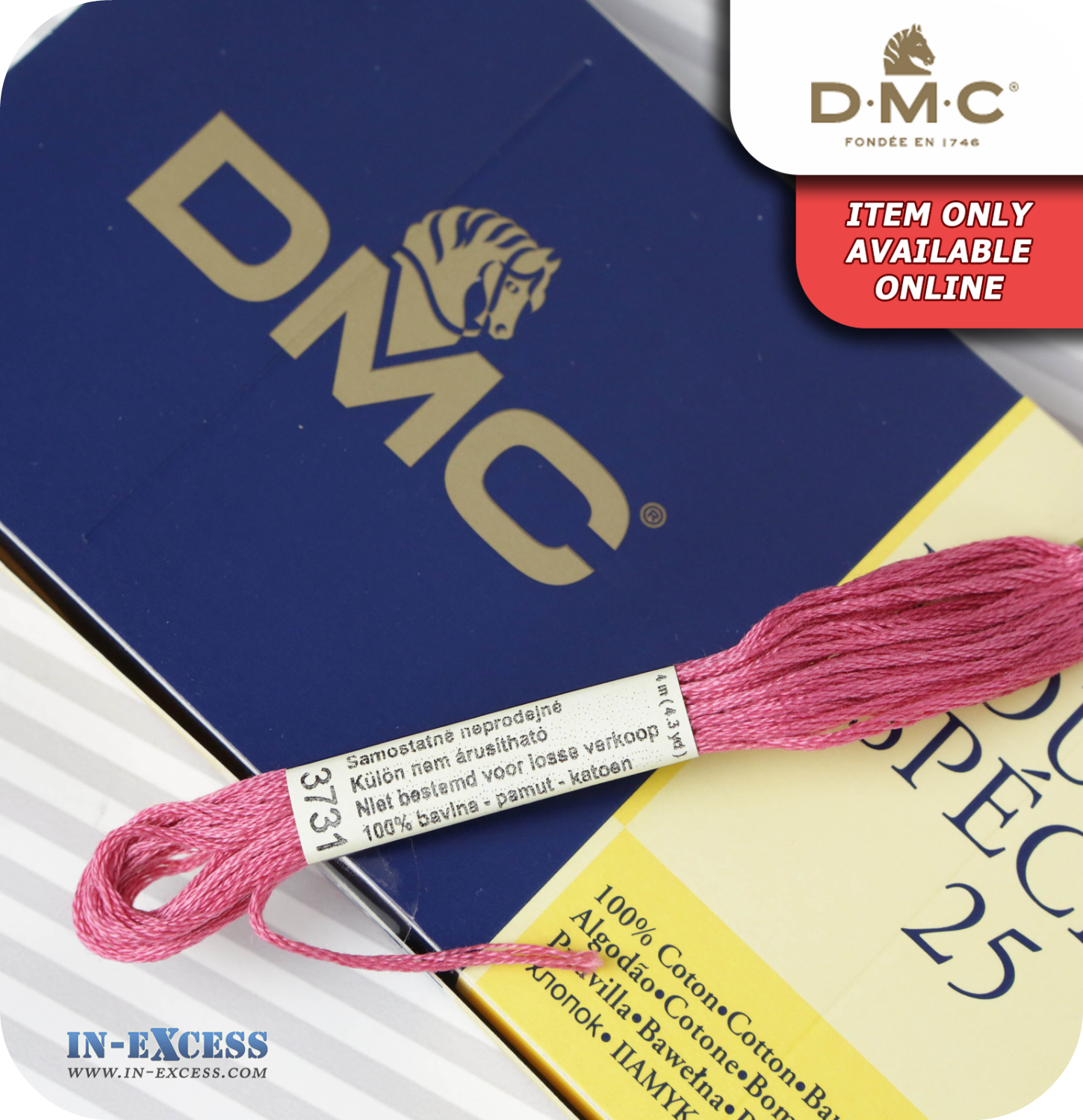 DMC Mouliné Special 25 Cotton Thread - Pack of 16 Skeins (3731 Dusty Rose)