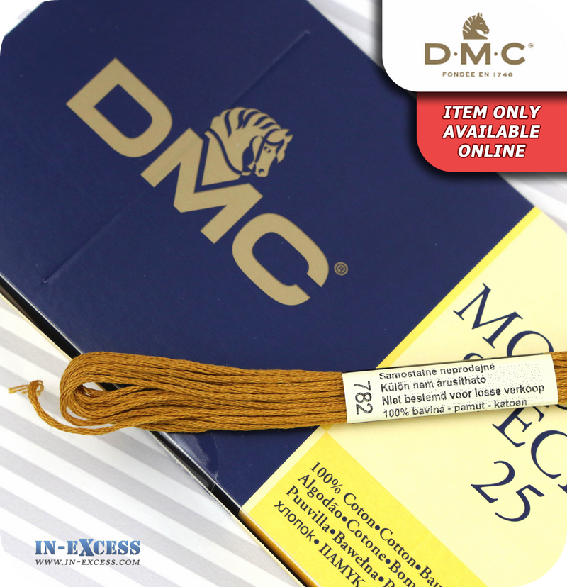 DMC Mouliné Special 25 Cotton Thread - Pack of 16 Skeins (782 Dark Topaz)