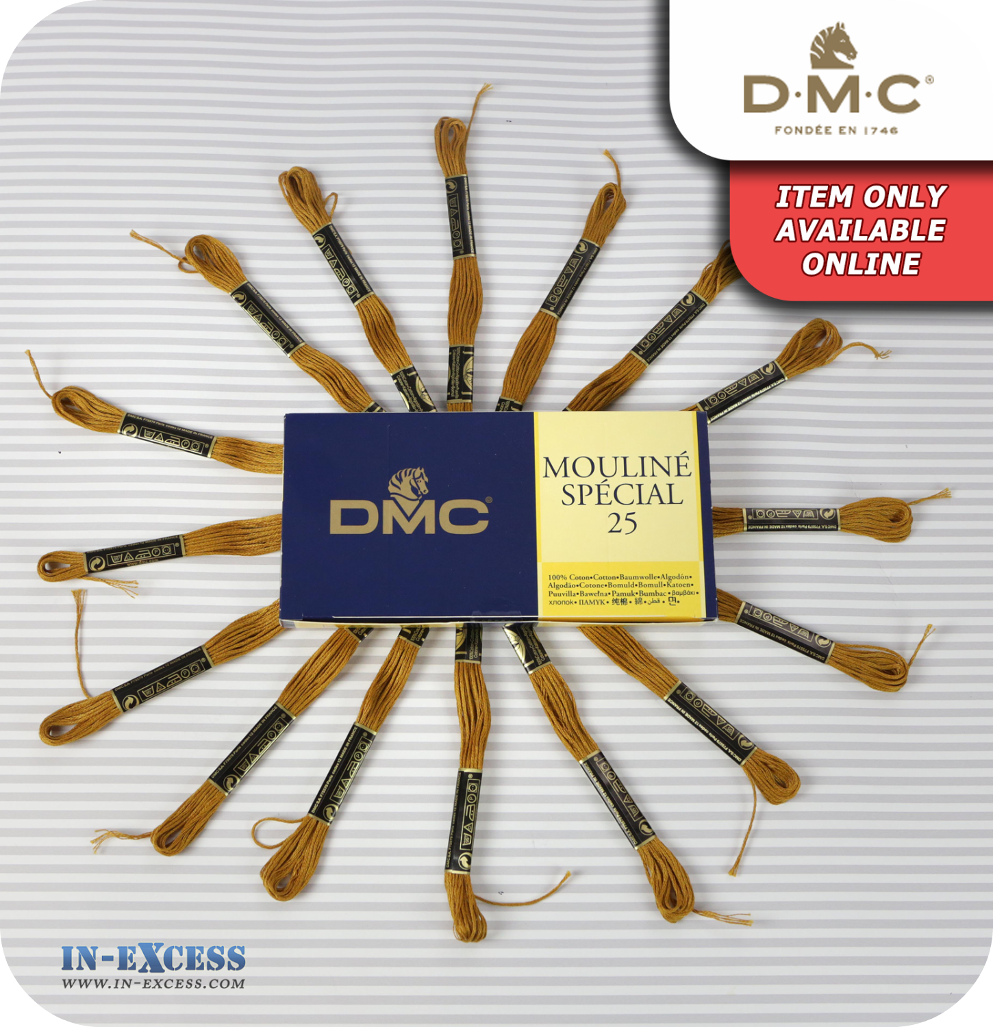 DMC Mouliné Special 25 Cotton Thread - Pack of 16 Skeins (782 Dark Topaz)