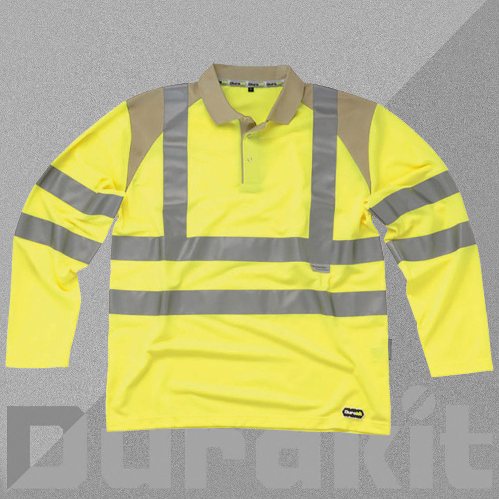 Durakit Safety Workwear -  Hi Vis Polo Shirt Long Sleeve - Class 3