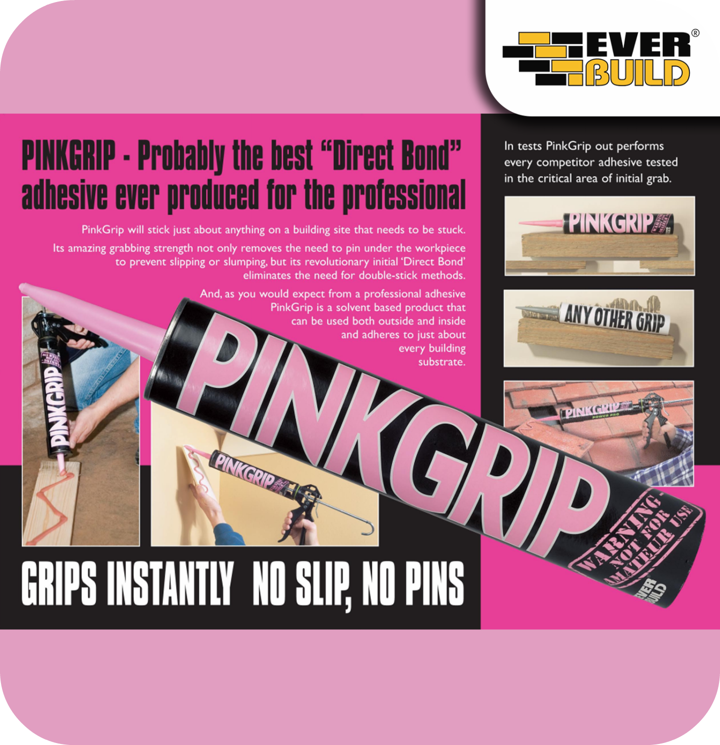 EverBuild Pink Grip Direct Contact Adhesive - 350ml
