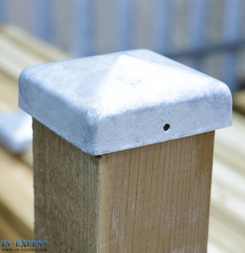 Galvanised Steel Post Cap - 84x84mm