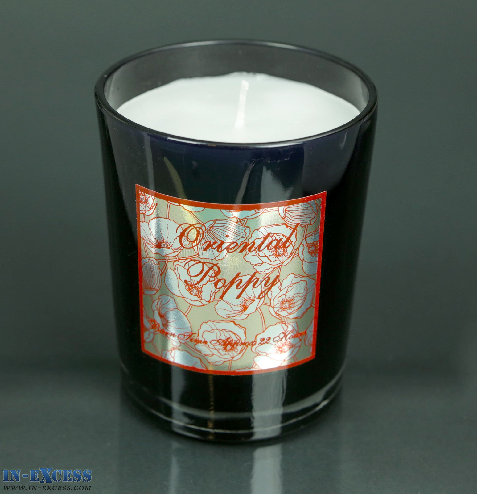 Oriental Poppy Glass Candle Jar