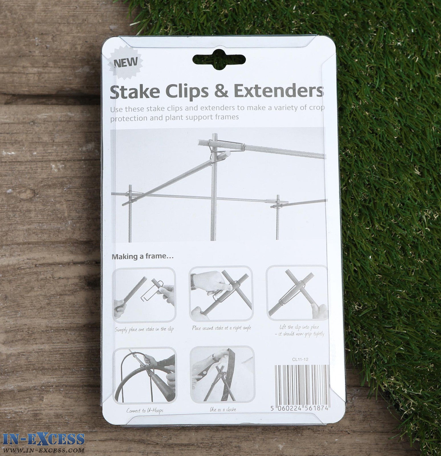 Green Tree Stake Clips & Extenders 11mm (12 clips & 4 extenders)