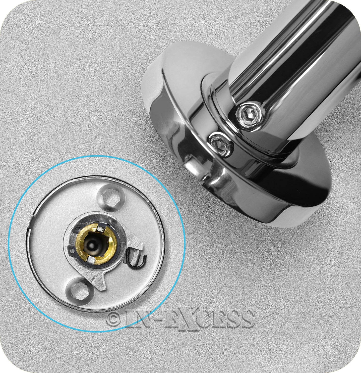 Hafele Hardware Bathroom Standard Keyway Profile Lever Handle & Rose Door Set - Polished Chrome Stainless Steel