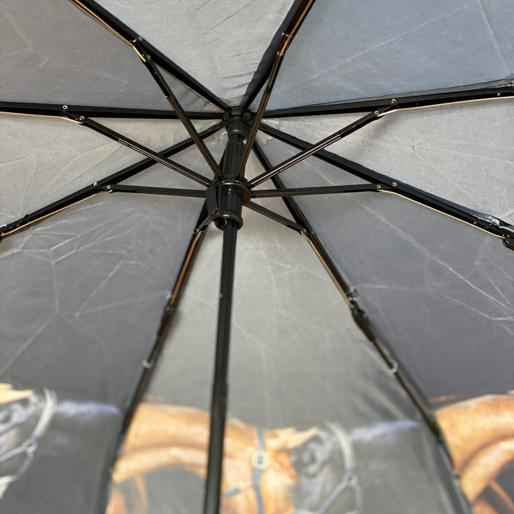 Country Matters Telescopic and Folding Umbrella - 'Horses'