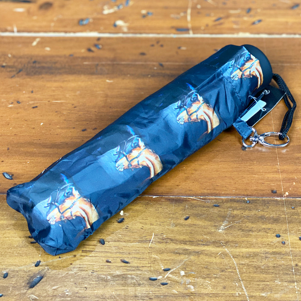Country Matters Telescopic and Folding Umbrella - 'Horses'