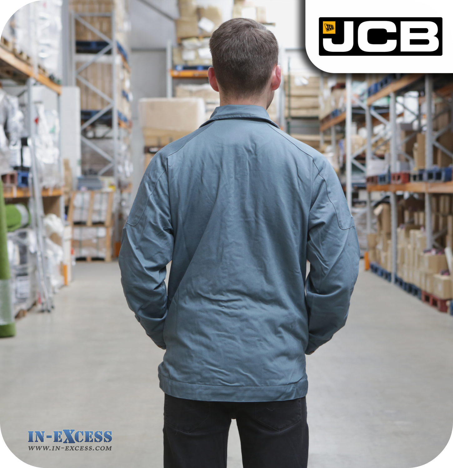 JCB Men's Drivers Jacket - Steel Blue (JA00009)