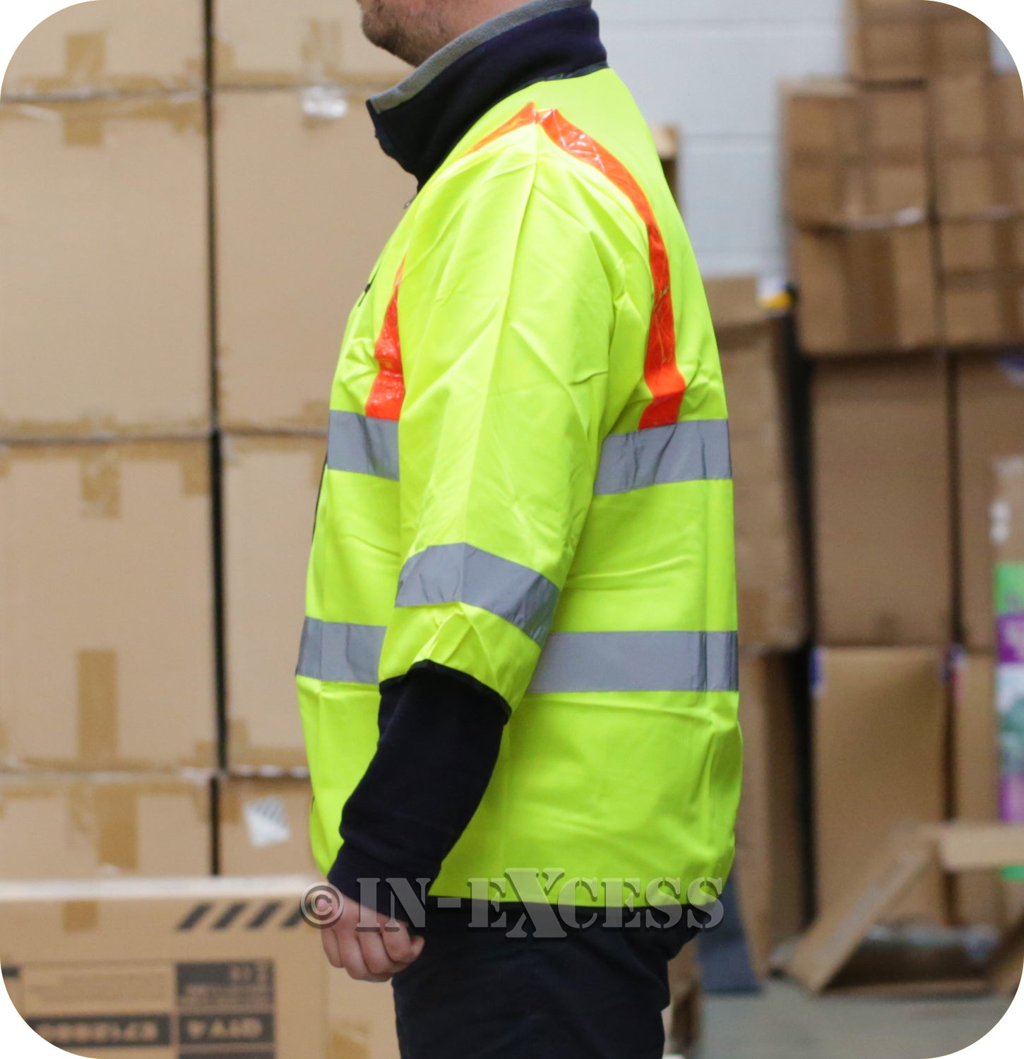 JSP Class 2 High Visibility Reflective Zipped Vest Waist Coat - Yellow With Red Braces